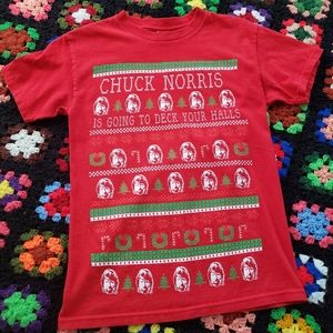 Chuck Norris Christmas Deck Your Halls Ugly Sweater Novelty Tee